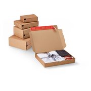 ColomPac E-Commerce Modulboxen 250 x 175 x 50mm mit Selbstklebeverschluss & Aufreifaden braun