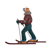Skifahrer Vintage aus Holz ,Deko zum H�ngen 50cm