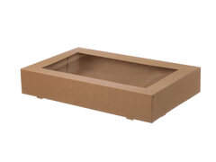 Fensterkarton Cateringkarton Geschenkkarton Transportkarton mit Sichtfenster 36 x 25 x 8 cm