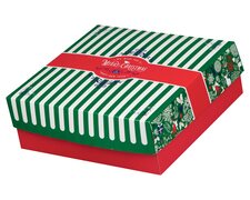 Keksbox Geb�ckkarton mit Alubeschichtung Weihnachten 250 x 250 x 80mm, 75 Stk.