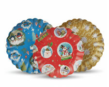 Geb�ckschalen Pl�tzchenschalen f�r Weihnachtsgeb�ck Pappe � 23 cm verschiedene Motive, 2 Stk