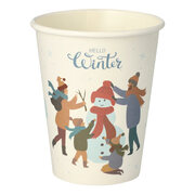 Hei�getr�nkebecher Pappbecher Hello Winter & Schneemann-Bau 200ml, 50 Stk.