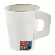 Henkelbecher Kaffeebecher wei�, Pappe beschichtet, 180 ml,  80 Stk.