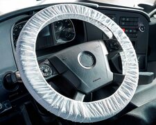 Lenkradschoner Einweg-Lenkradschutz � 55 cm f�r LKW mit Gummizug wei�, 250 Stk.