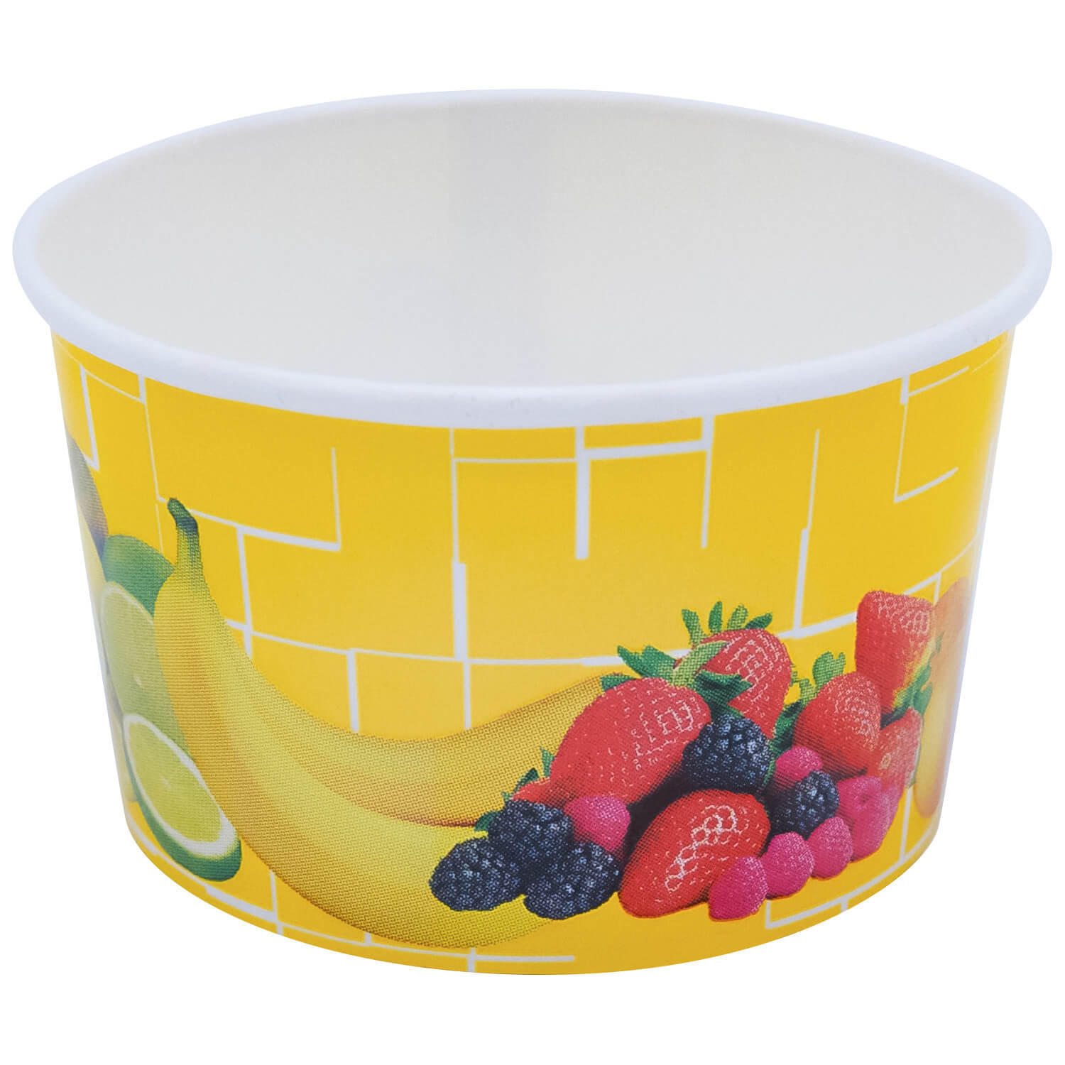 Eisbecher aus Pappe rund 260 ml  92mm Hhe 55mm Fruchtreigen mit Deckel,  100 Stk.