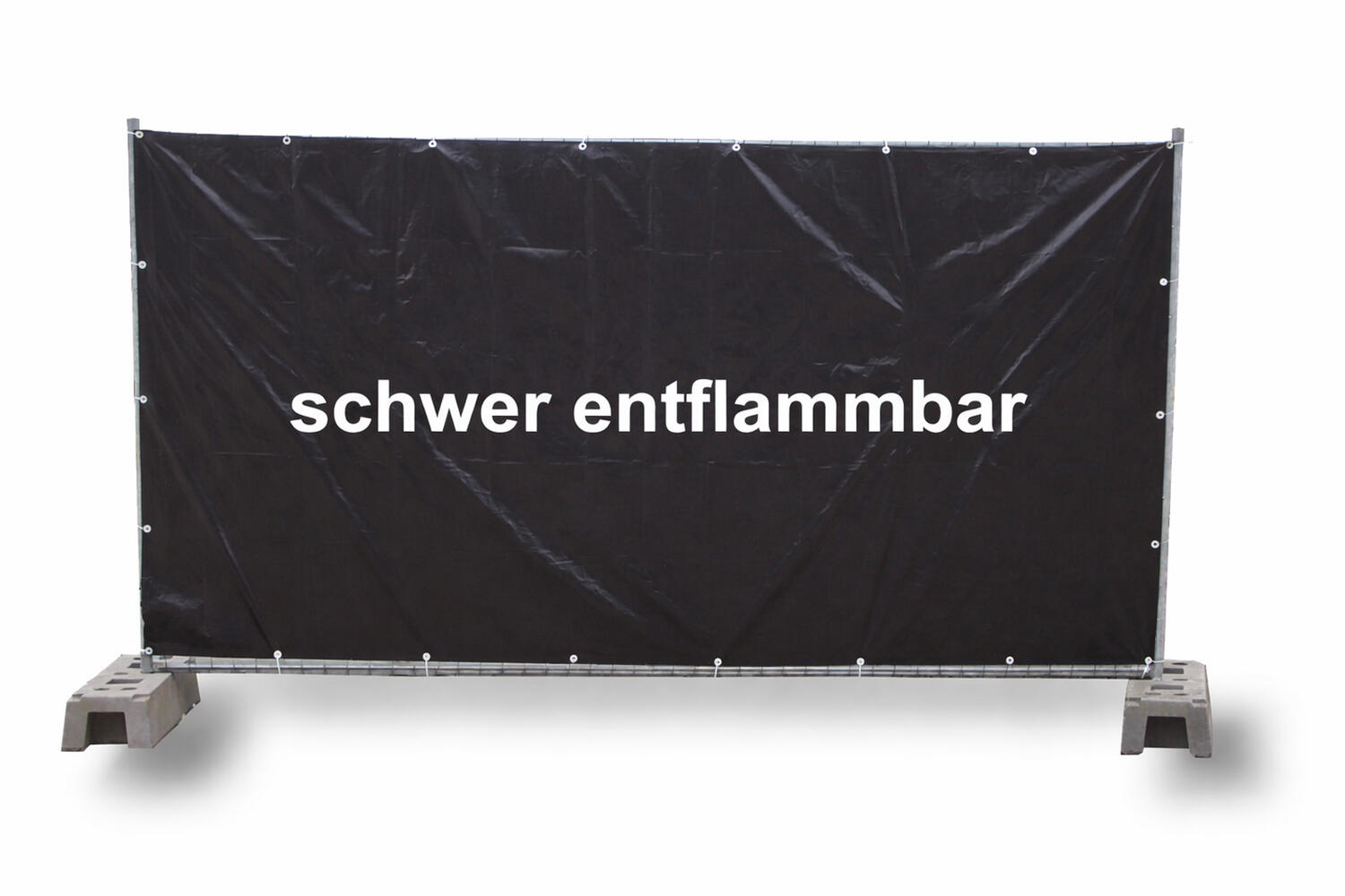 Bauzaunplane B1 schwer entflammbar 1,76 x 3,41 m schwarz