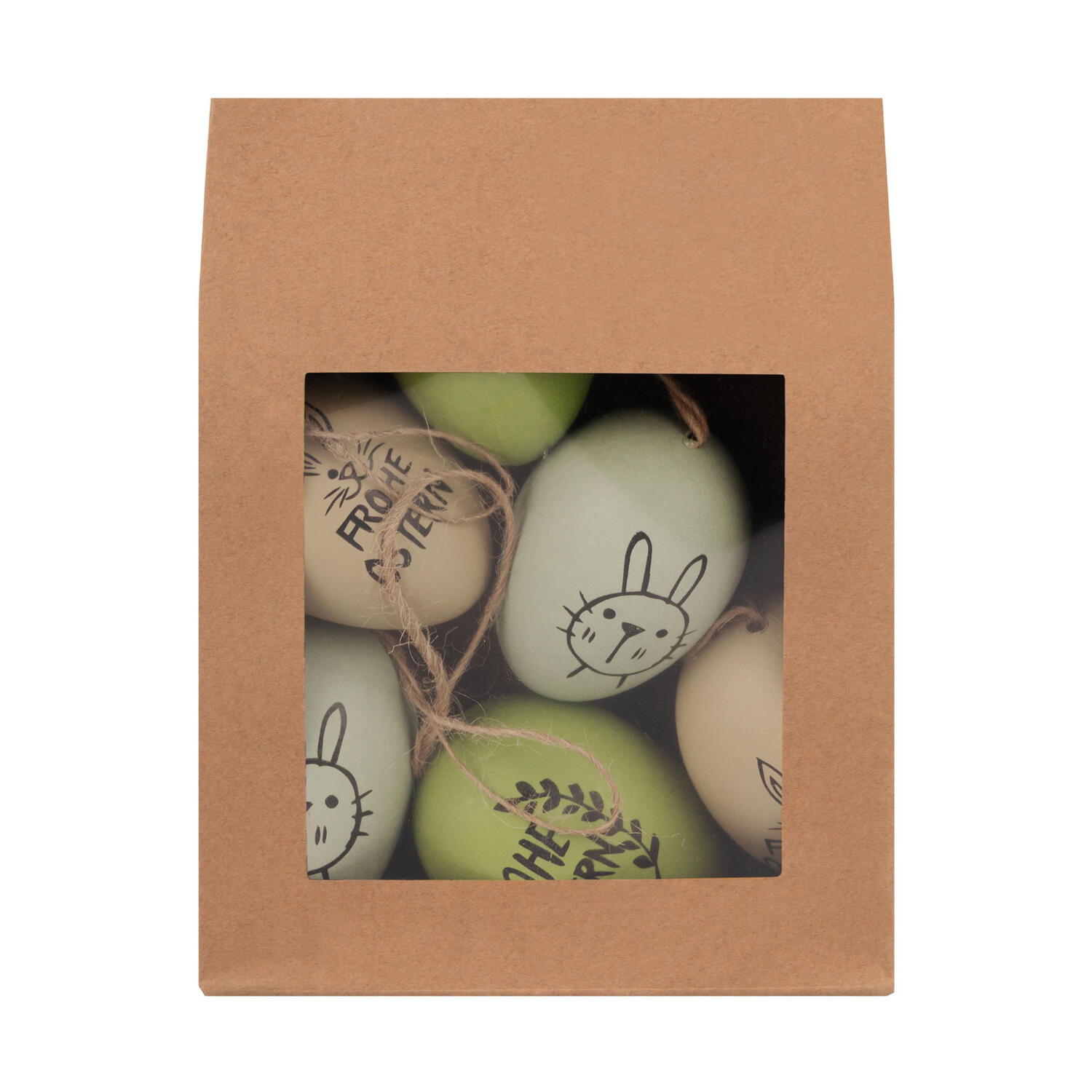 Ostereier Kunststoff  Statement Osterdeko sand/gr�n/mint 6 cm, 6 Stk.