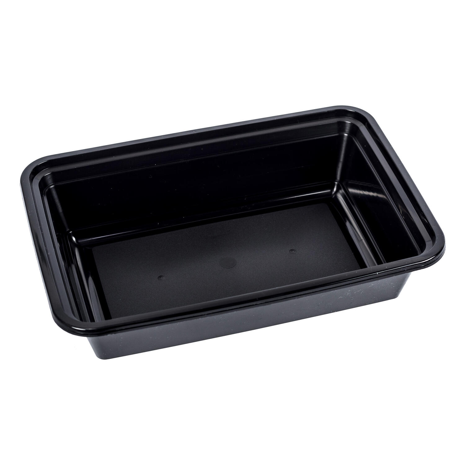 Mehrweg Men�boxen wiederverwendbar PP mit Deckel ungeteilt schwarz 22x15x6.5cm, 50 Stk.
