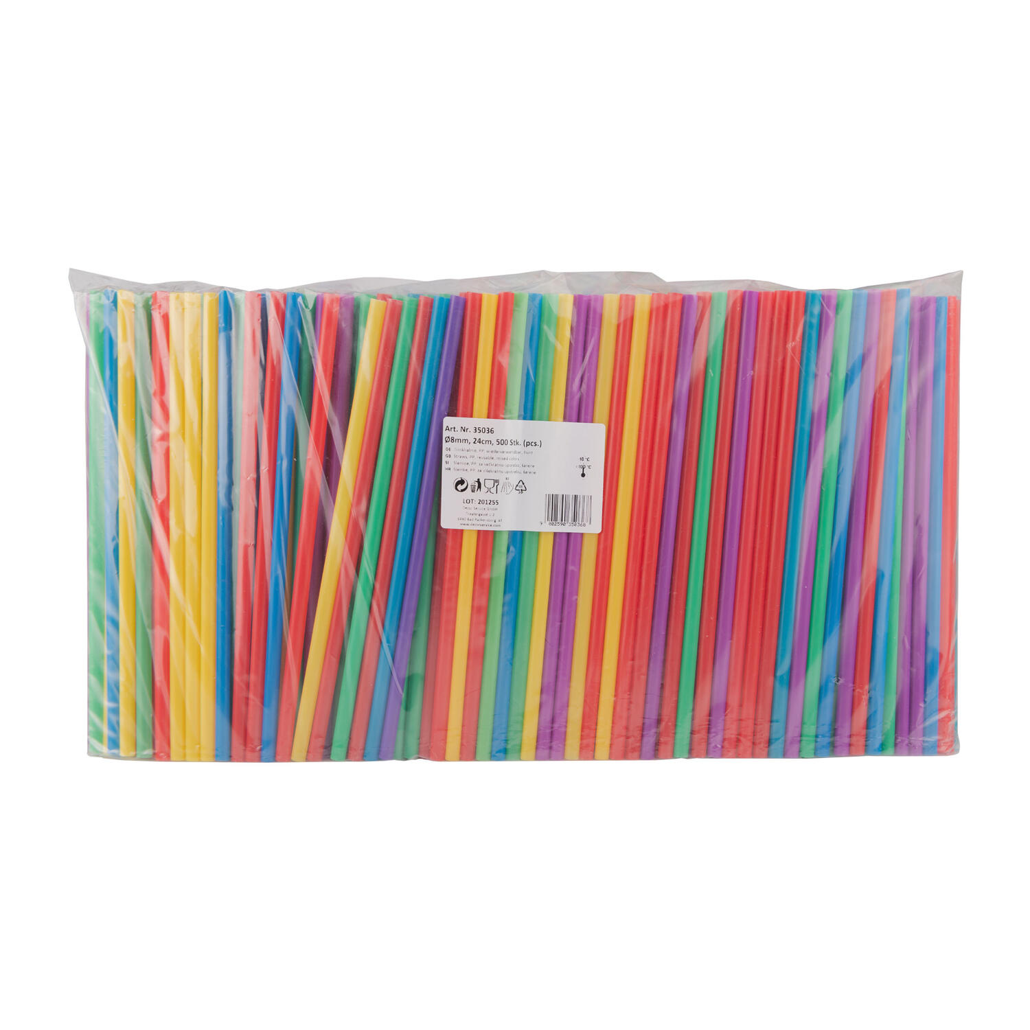 Trinkhalme Strohhalme Kunststoff PP Mehrweg bunt 240 mm � 8mm, 500 Stk.