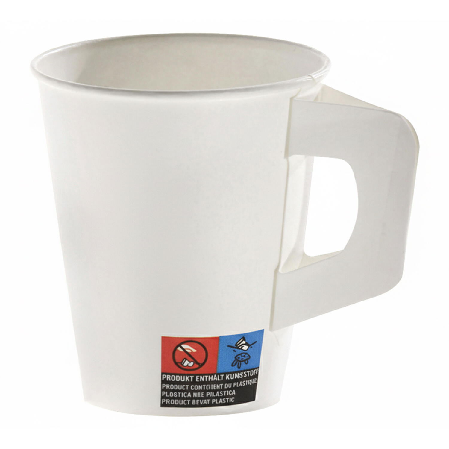 Henkelbecher Kaffeebecher wei�, Pappe beschichtet, 180 ml,  80 Stk.