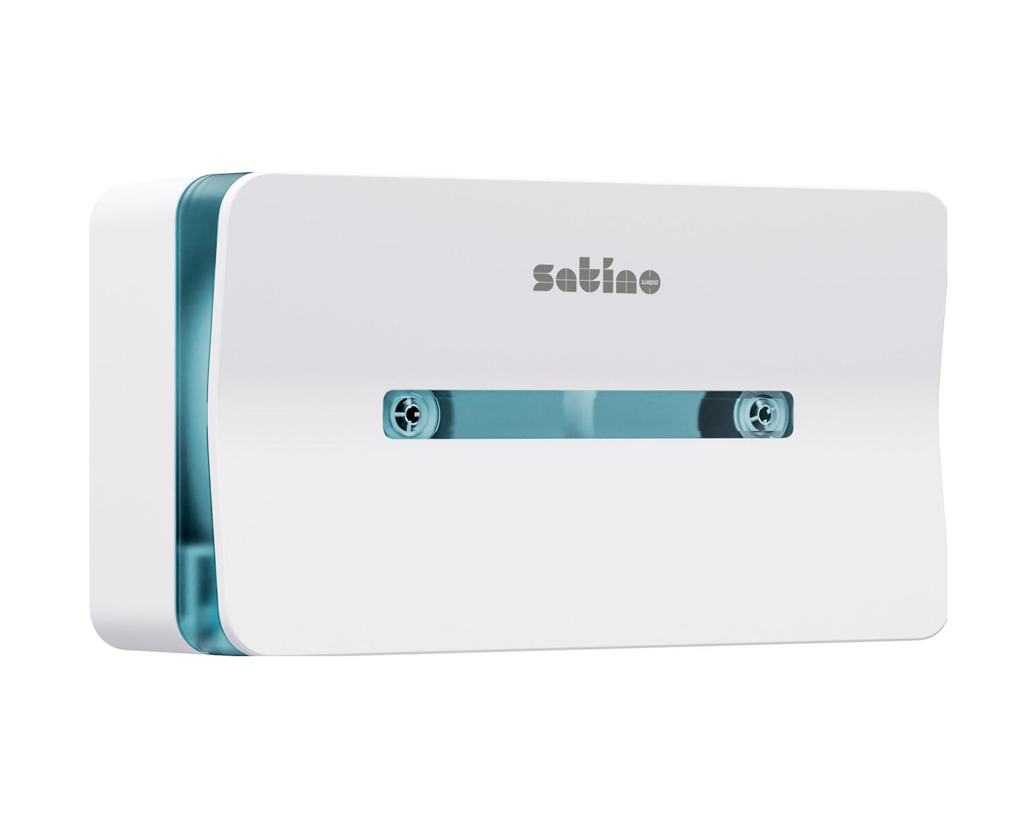 Satino Jumbo Doppelrollen-Toilettenpapierspender Centerfeed mit Innenabwicklung, CF2, wei�