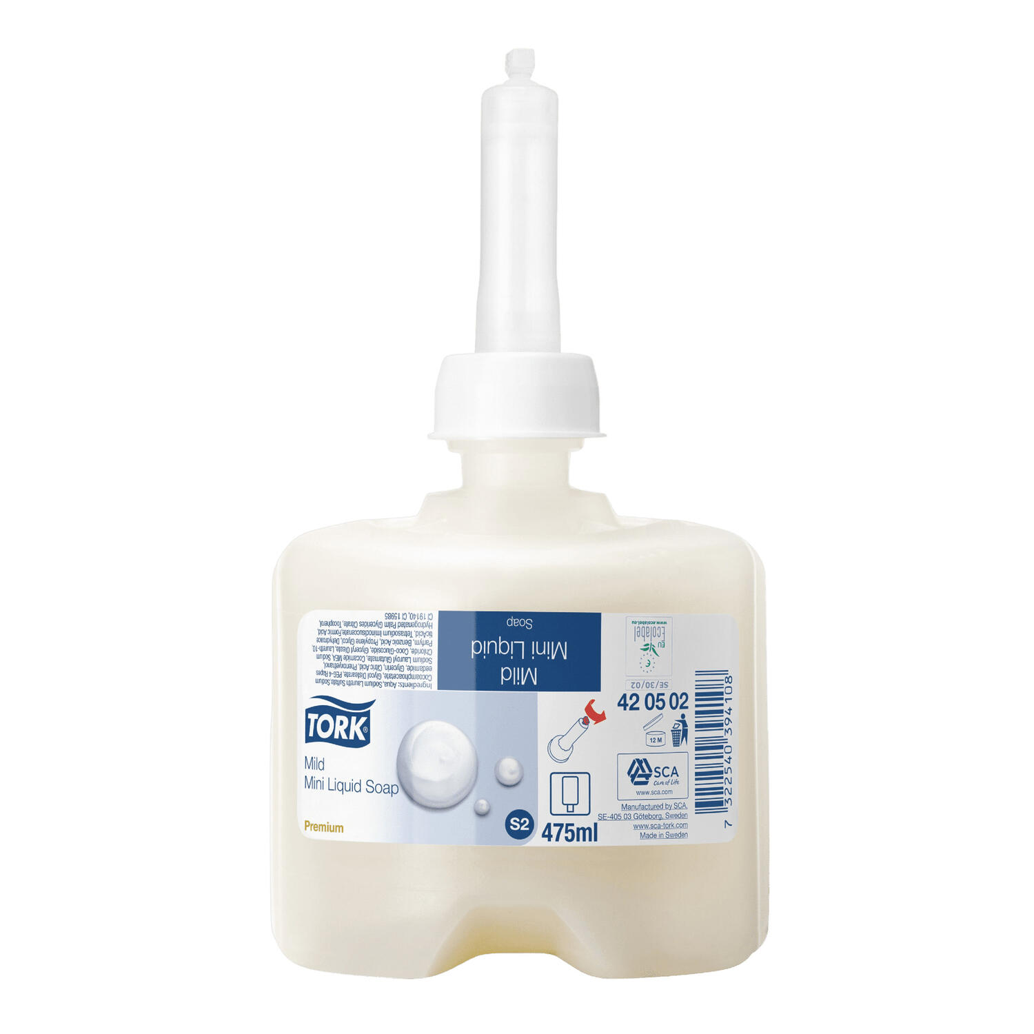 Tork Milde Seife Mini, Premium Fl�ssigseife 8 Flaschen je 475 ml