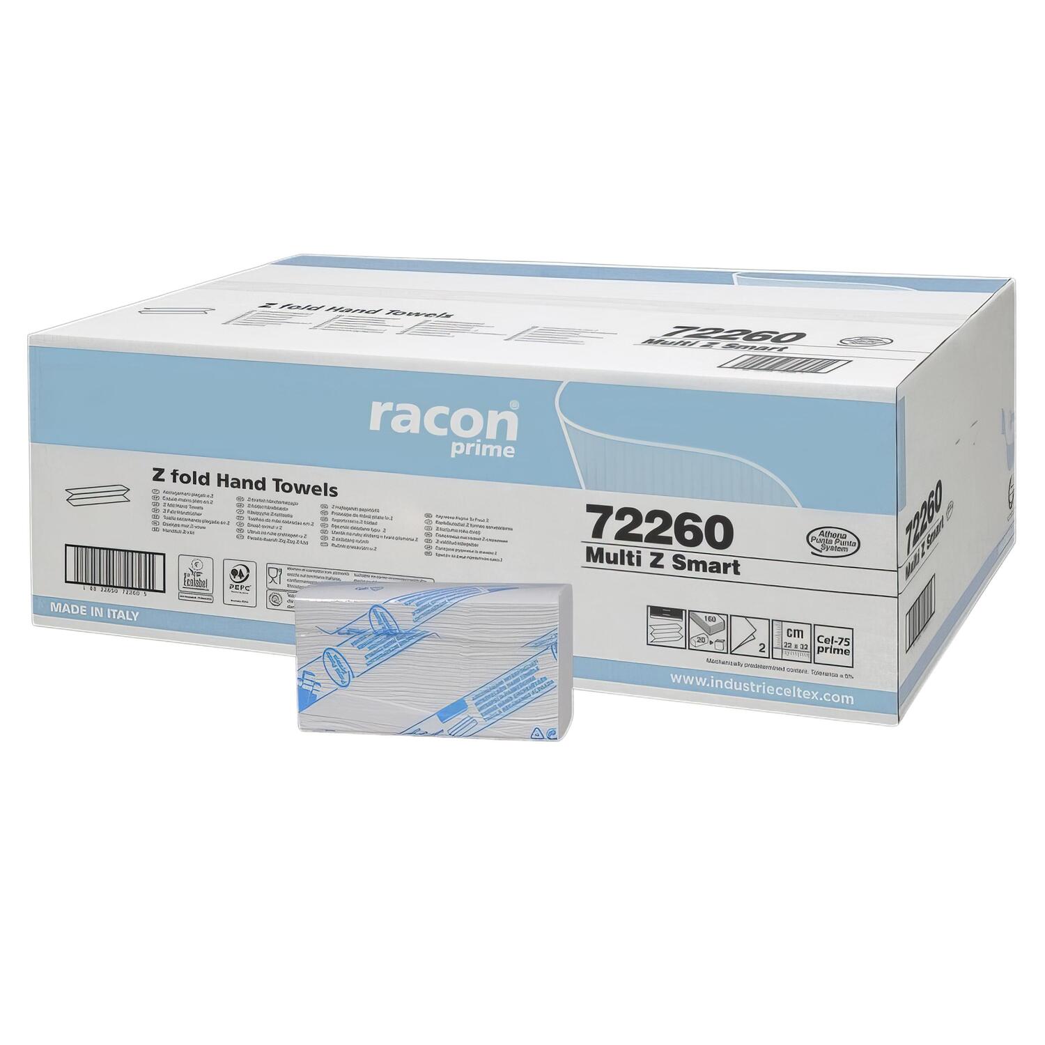 Celtex Interfold Toilettenpapier 2-lagig Z/W-Falz wei� 21,5x27cm, 18 Packungen je 170 Blatt