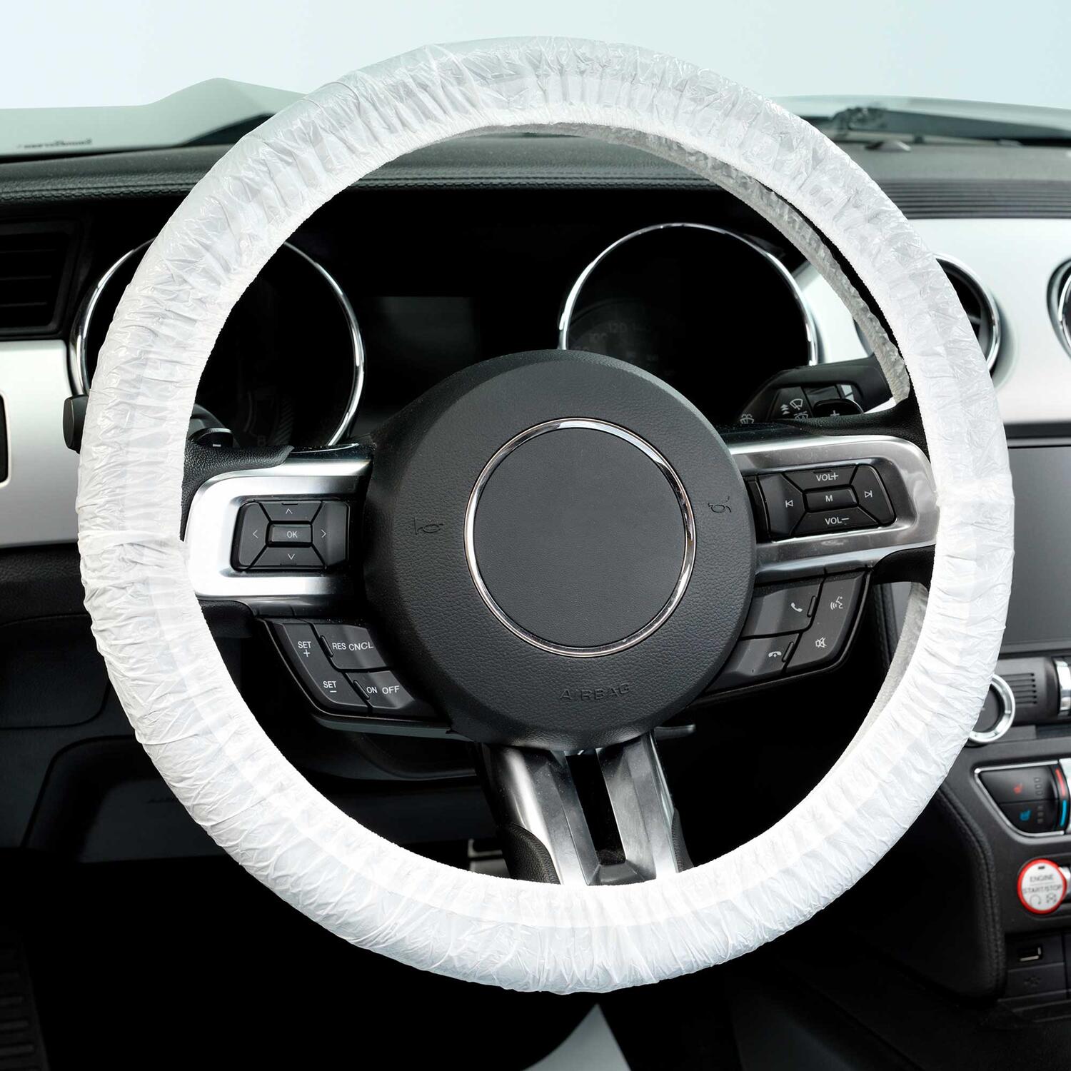 Lenkradschoner Einweg-Lenkradschutz � 40 cm f�r PKW mit Gummizug wei�, 250 Stk.