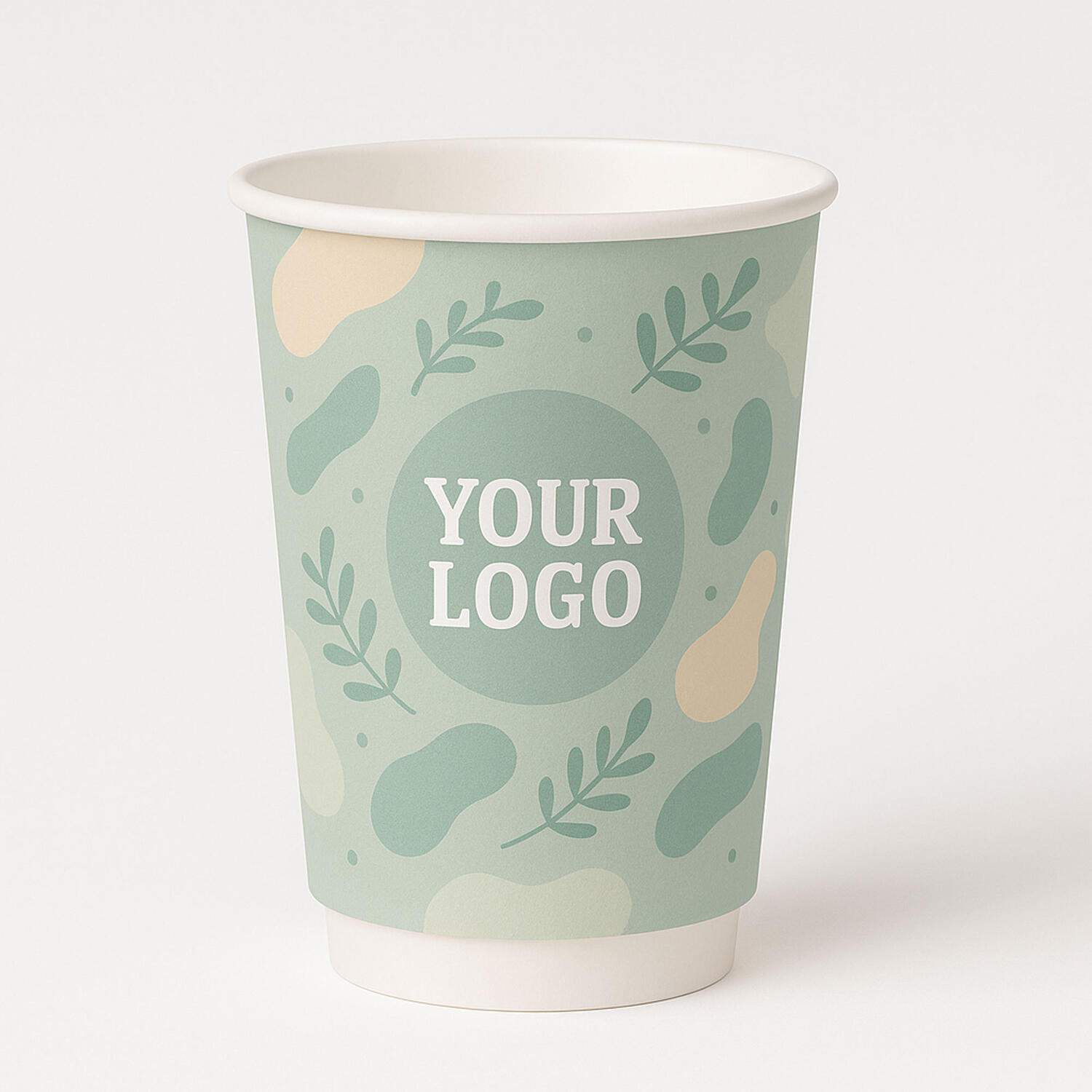 Personalisierbare Doppelwandbecher f�r Hei�- und Kaltgetr�nkebecher wei� 300 ml, 500 Stk.