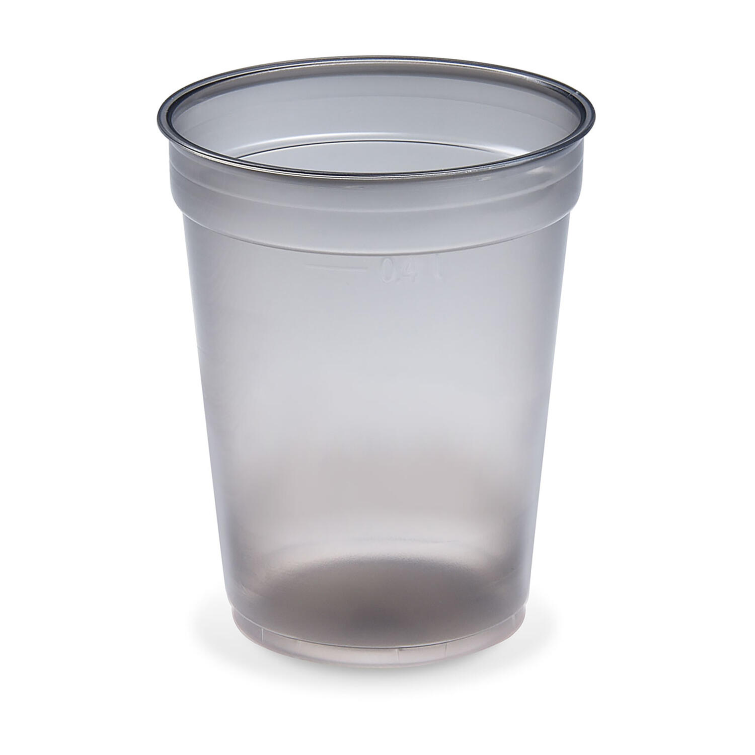 Mehrwegbecher Pfandbecher rauch-grau transparent PP Eichstrich 0,3l �78mm, 58 Stk.